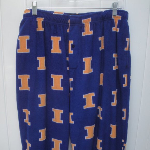 College Concepts Mens University of Illinois Sz XL Fleece Pants Elastic Pockets - Picture 2 of 3